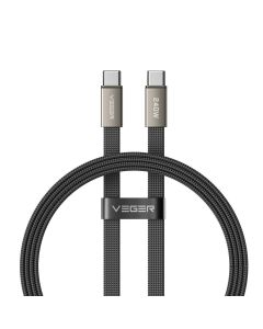 Flat cable Type C to Type C VEGER PD 5A 240W CC2-MTB 1 5 m black