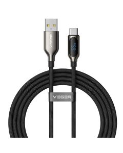 Cable with LED light indicator Type C to Type C VEGER PD 5A 100W CC1-ZSD 1 5 m black