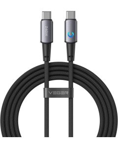 Cable with LED light indicator Type C to Type C VEGER PD 5A 240W CC2-ZSD 1 5 m black