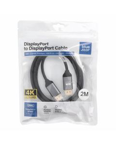 Cable Display Port to Display Port 1.4 Blue Star 4K 120Hz - High Speed  HDR  Ethernet  G-SYNC/FreeSync  32Gbp  2 m black