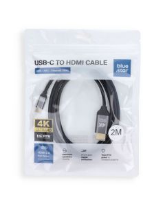 Cable USB C to HDMI Blue Star 4K 60Hz - High Speed  HDR  ARC  Ethernet  AWM  2m black