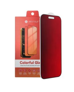 Bestsuit Flexible Hybrid Glass 5D Colorfull Privacy 180 for IPHONE 16 Pro magenta