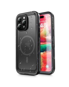 Case for iPhone 16 PRO Shellbox Dot waterproof MagSafe compatible black