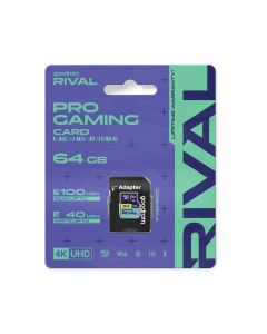GOODRAM RIVAL Memory card microSD 64GB 100MB/s class 10 UHS-I V30 with adapter SD
