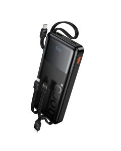 Powerbank 10000 mAh QC PD 2A 22 5W with built-in cables USB A + USB C + Lightning + Micro USB Hoco J156 black