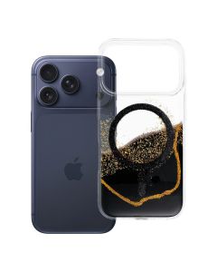 Case for iPhone 18 Pro / 17 Pro Golden compatible with MagSafe black