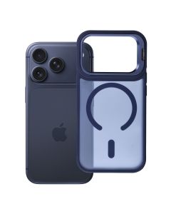 Case for iPhone 17 Pro / 18 Pro Forcell F-Protect Smoke Hybrid Premium compatible with MagSafe navy blue