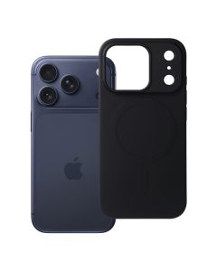 Case for iPhone 17 Pro / 18 Pro Silicone Mag Cover compatible with MagSafe (big hole) black