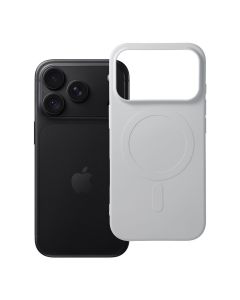 Case for iPhone 18 Pro / 17 Pro Silicone Mag Cover compatible with MagSafe (big hole) silver