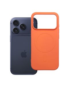 Case for iPhone 17 Pro / 18 Pro Silicone Mag Cover compatible with MagSafe (big hole) orange