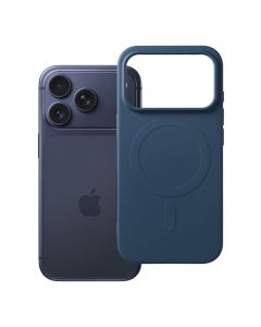 Case for iPhone 17 Pro / 18 Pro Silicone Mag Cover compatible with MagSafe (big hole) dark blue