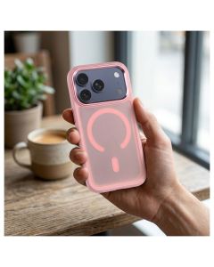 Case for iPhone 17 Pro / 18 Pro Forcell F-Protect Smoke Hybrid Premium compatible with MagSafe pink