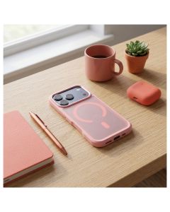 Case for iPhone 17 Pro Max / 18 Pro Max Forcell F-Protect Smoke Hybrid Premium compatible with MagSafe pink
