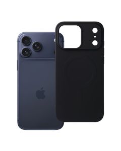 Case for iPhone 17 Pro Max / 18 Pro Max Silicone Mag Cover compatible with MagSafe (big hole) black
