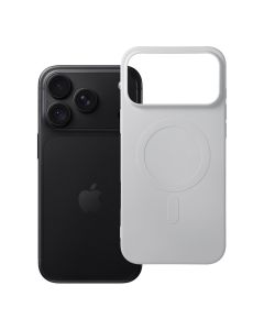 Case for iPhone 18 Pro Max / 17 Pro Max Silicone Mag Cover compatible with MagSafe (big hole) silver