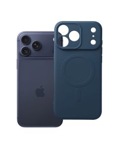 Case for iPhone 17 Pro Max / 18 Pro Max Silicone Mag Cover compatible with MagSafe (camera protection) dark blue
