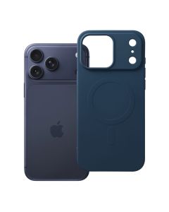 Case for iPhone 17 Pro Max / 18 Pro Max Silicone Mag Cover compatible with MagSafe (big hole) dark blue