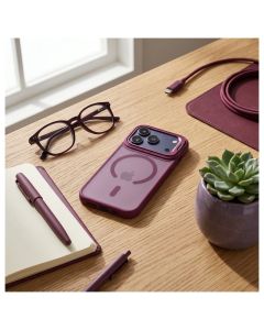 Case for iPhone 17 Pro Max / 18 Pro Max Forcell F-Protect Shadow Stand Premium compatible with MagSafe dark cherry