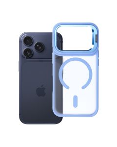 Case for iPhone 17 Pro / 18 Pro Forcell F-Protect Shadow Stand Premium compatible with MagSafe light blue