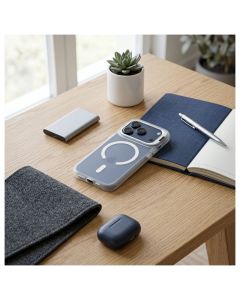 Case for iPhone 17 Pro / 18 Pro Forcell F-Protect Shadow Stand Premium compatible with MagSafe silver