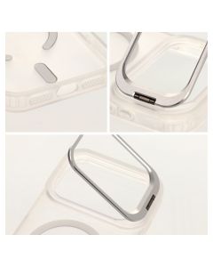 Case for iPhone 17 Pro Max / 18 Pro Max Forcell F-Protect Shadow Stand Premium compatible with MagSafe silver