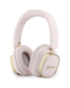 Wireless headphones Guess ENC Rectangle Metal Script pink