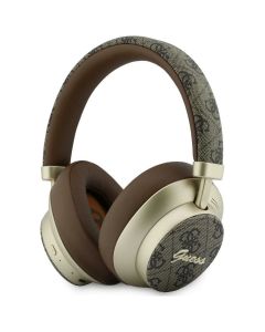 Wireless headphones Guess ENC 4G Gold Script Metal brown