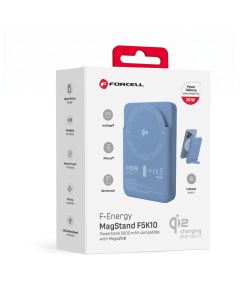 Powerbank compatible with MagSafe Forcell F-Energy MagStand QI2 F5K10 QC3.0 PD3.0 20W 5000 mAh white