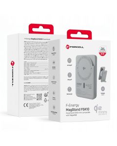 Powerbank compatible with MagSafe Forcell F-Energy MagStand QI2 F5K10 QC3.0 PD3.0 20W 5000 mAh white