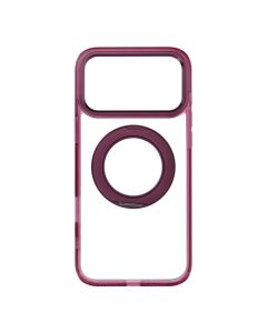 Case for iPhone 18 Pro Max / 17 Pro Max Frame Circle Stand compatible with MagSafe dark cherry