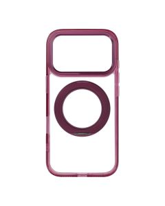 Case for iPhone 18 Pro / 17 Pro Frame Circle Stand compatible with MagSafe dark cherry