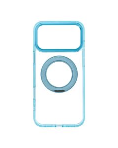 Case for iPhone 18 Pro Max / 17 Pro Max Frame Circle Stand compatible with MagSafe light blue