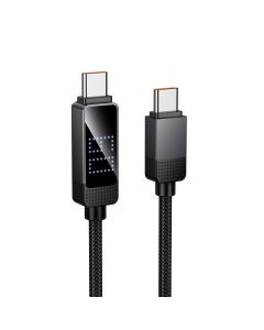 Cable USB C to USB C Hoco 3A 60W with Dpot Matrix LCD 1 m U154 black