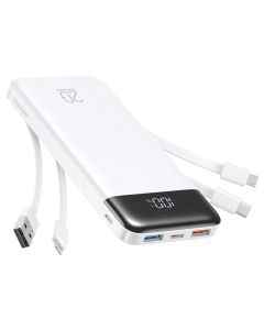 Powerbank Charmast W2065 PD3.0 3A 22 5W 20000 mAh with built-in cables USB A / USB C / Lightning / Micro USB White