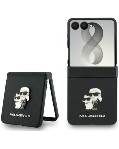 KARL LAGERFELD case for SAMSUNG GALAXY Z FLIP 8 (Karl&Choupette Saffiano Pins) black