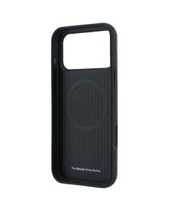 BMW case for IPHONE 18 Pro/17 Pro compatible with MagSafe (Carbon Metal Logo) burgundy 