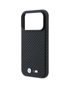 BMW case for IPHONE 18 Pro Max/17 Pro Max compatible with MagSafe (Carbon Metal Logo) black 