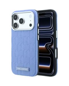 KARL LAGERFELD case for IPHONE 18 Pro/17 Pro compatible with MagSafe (Mono Resin Logo) light blue