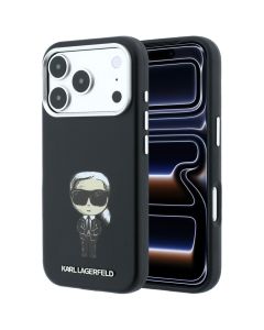 KARL LAGERFELD case for IPHONE 18 Pro/ 17 Pro compatible with MagSafe (Smooth Ikonik Sketch) black