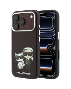 KARL LAGERFELD case for IPHONE 18 Pro /17 Pro compatible with MagSafe (Bodies Sketch) burgudny