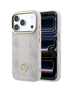 Case for IPHONE 18 Pro/17 Pro compatible with MagSafe (Stripe Round and Classic Logos 4G) pink