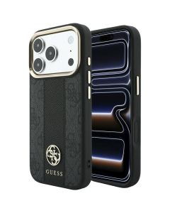 Case for IPHONE 18 Pro Max/17 Pro max compatible with MagSafe (Stripe Round and Classic Logos 4G) black