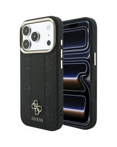Case for IPHONE 18 Pro/17 Pro compatible with MagSafe (Stripe Peony 4G Logo) black 
