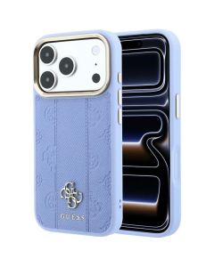 Case for IPHONE 18 Pro Max/17 Pro Max compatible with MagSafe (Stripe Peony 4G Logo) light blue 