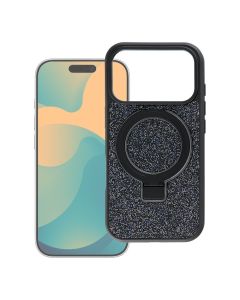 Case for iPhone 16 Quartz Circle Stand Mag Cover black