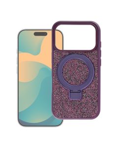 Case for iPhone 18 Pro / 17 Pro Quartz Circle Stand Mag Cover dark cherry