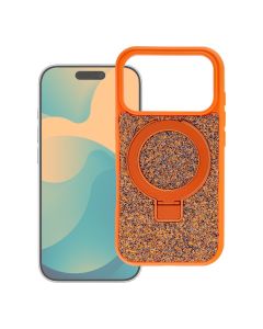 Case for iPhone 18 Pro Max / 17 Pro Max Quartz Circle Stand Mag Cover orange