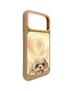 NIMMY case BIG EYED LYING TEDDY POODLE compatible with MagSafe for IPHONE 18 Pro Max/17 Pro Max brown