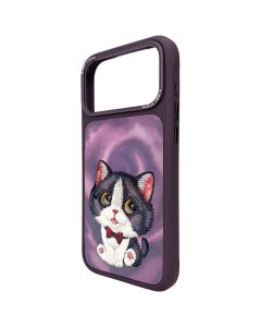NIMMY case BIG EYED CREAM CAT for IPHONE 18 Pro/17 Pro purple