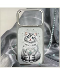 NIMMY case LUCKY FASHION CAT compatible with MagSafe for IPHONE 18 Pro Max/17 Pro Max grey